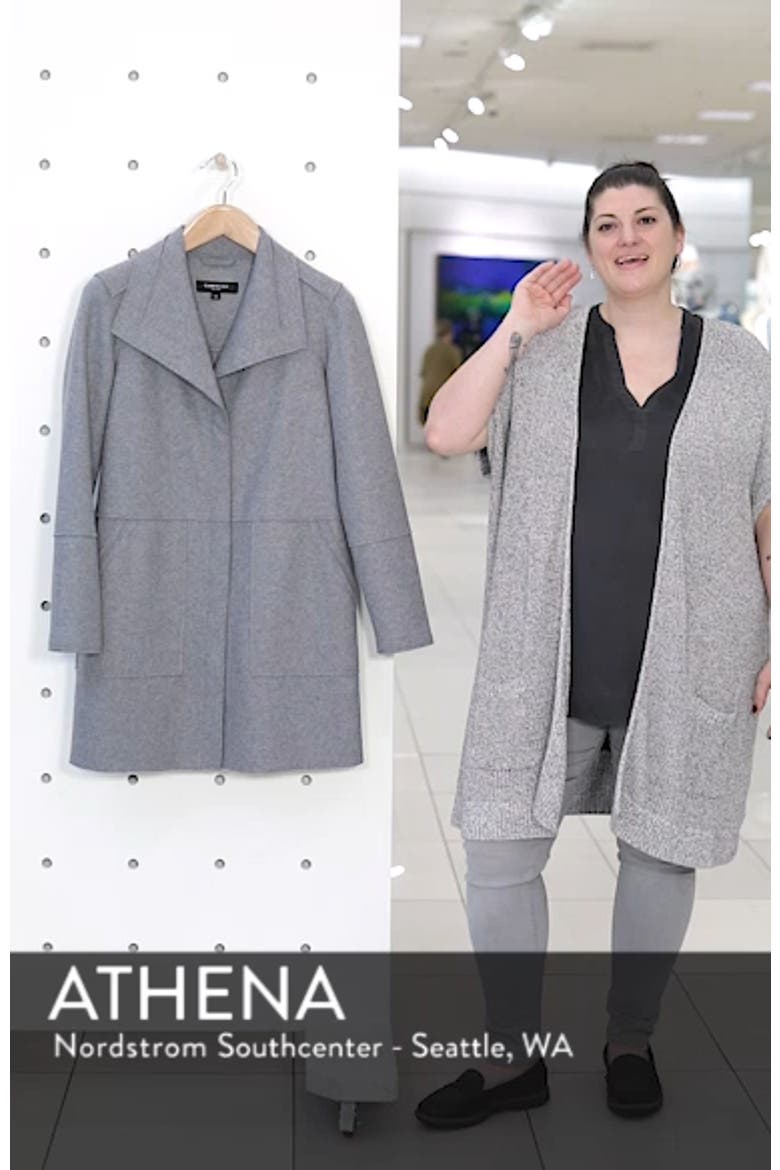 Envelope Collar Wool Blend Knit Coat video