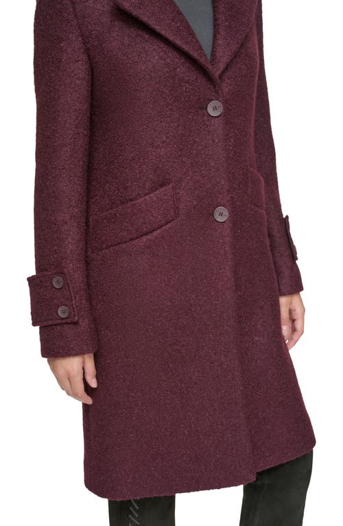 Andrew Marc Regine Pressed Bouclé Wool Blend Coat In Rosewood