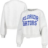 ZOOZATZ Women's ZooZatz Oatmeal Florida Gators Core Chenille Cropped Pullover Sweatshirt