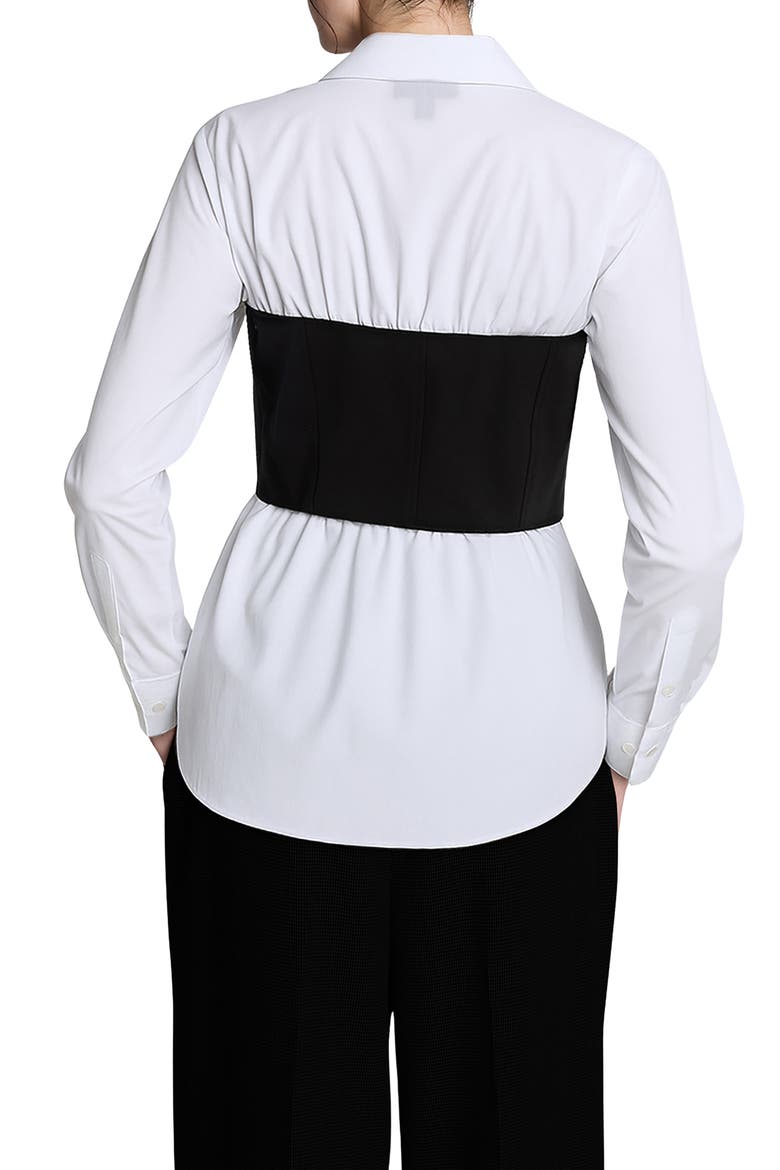 Bustier Poplin Shirt, Alternate, color, PURE WHITE