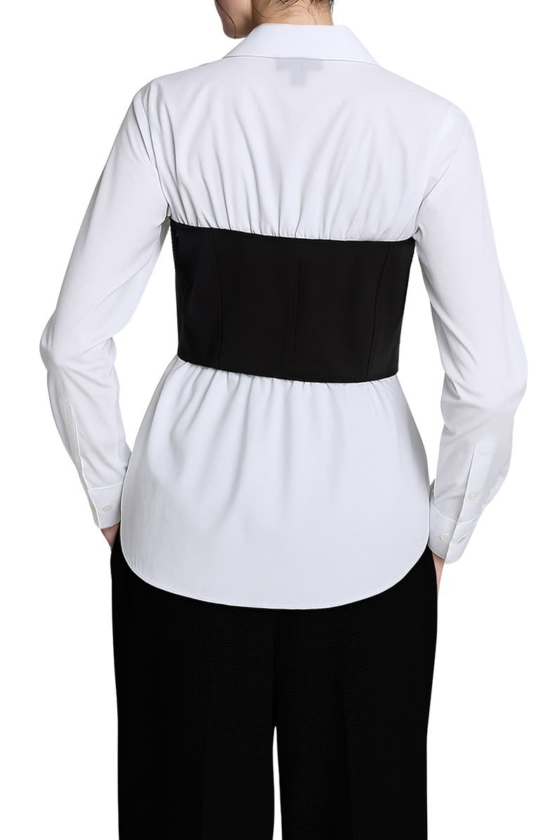 Kenneth Cole Bustier Poplin Shirt, Alternate, color, Pure White