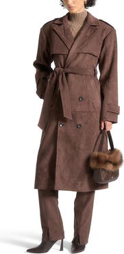 Manière De Voir Amance Suede Trench Coat
