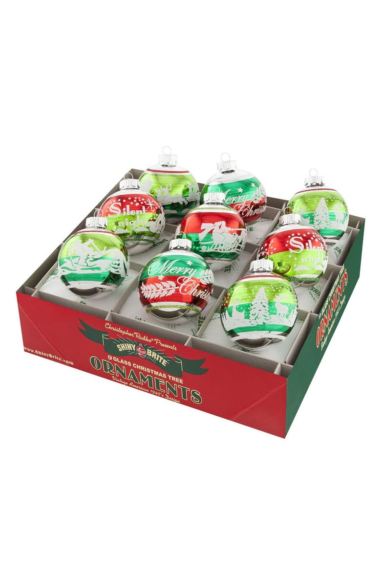 Christopher Radko 'Holiday Splendor' Flocked Glass Ornaments, Main, color, 