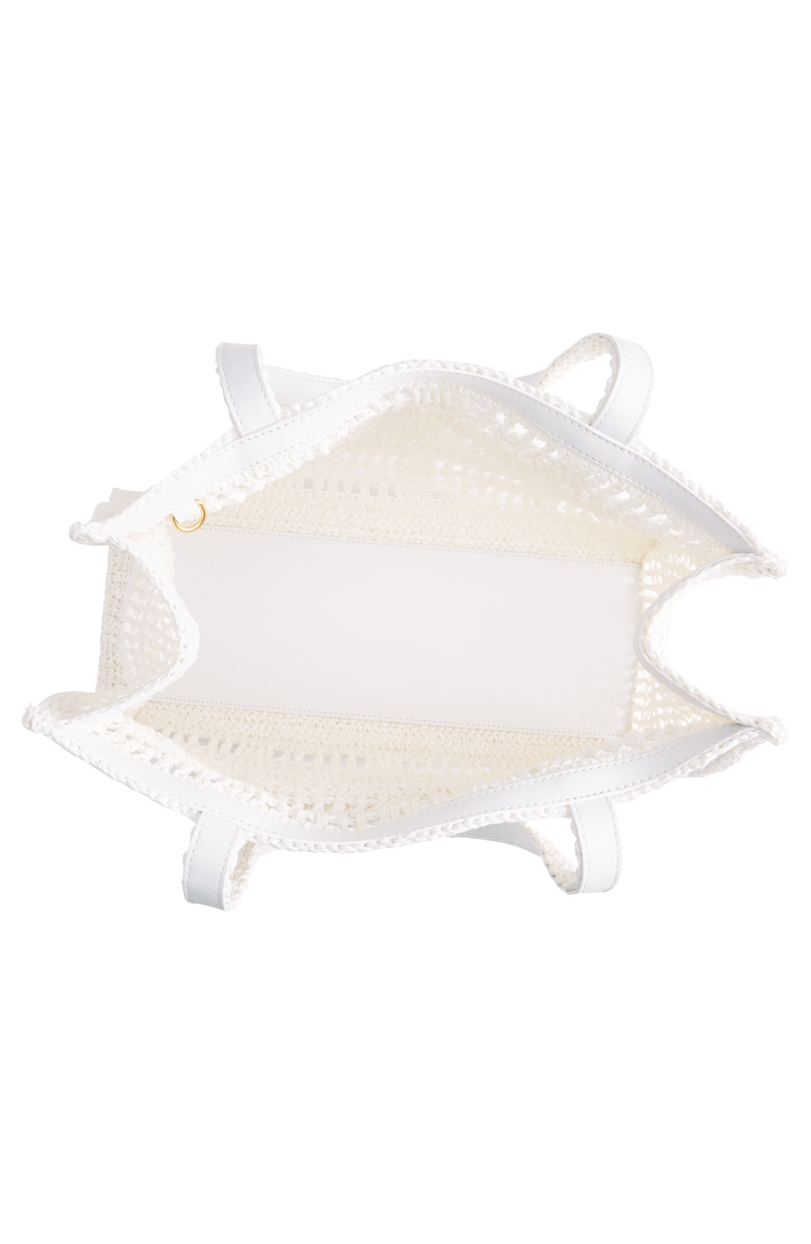 Ella Small Hand Crochet Tote, Alternate, color, WHITE