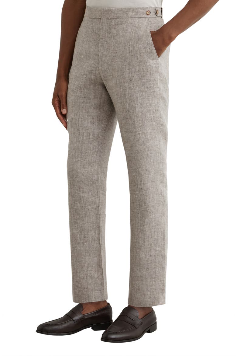 Amore Linen Tailored Fit Suit Pants, Main, color, TAUPE BROWN