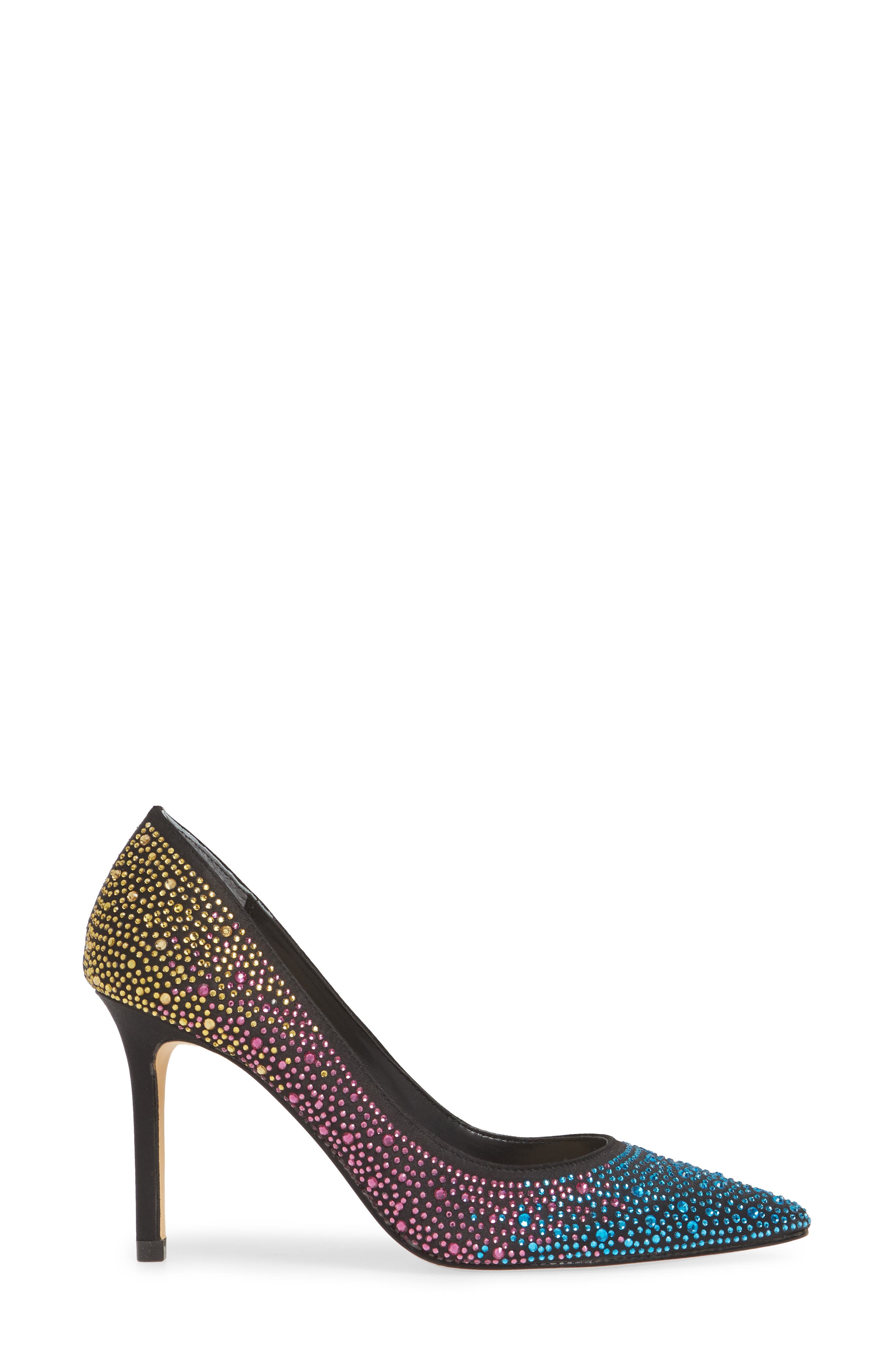 Nina Nickie 2 Crystal Studded Pointy Toe Pump, Alternate, color, 
