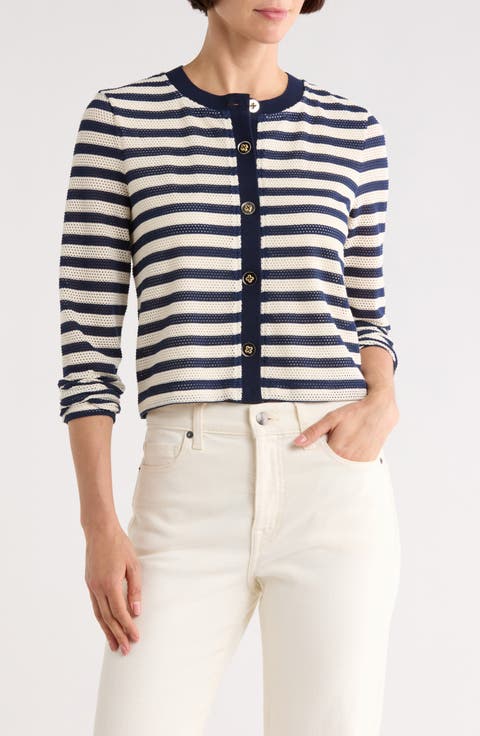 Cambria Stripe Crop Cardigan