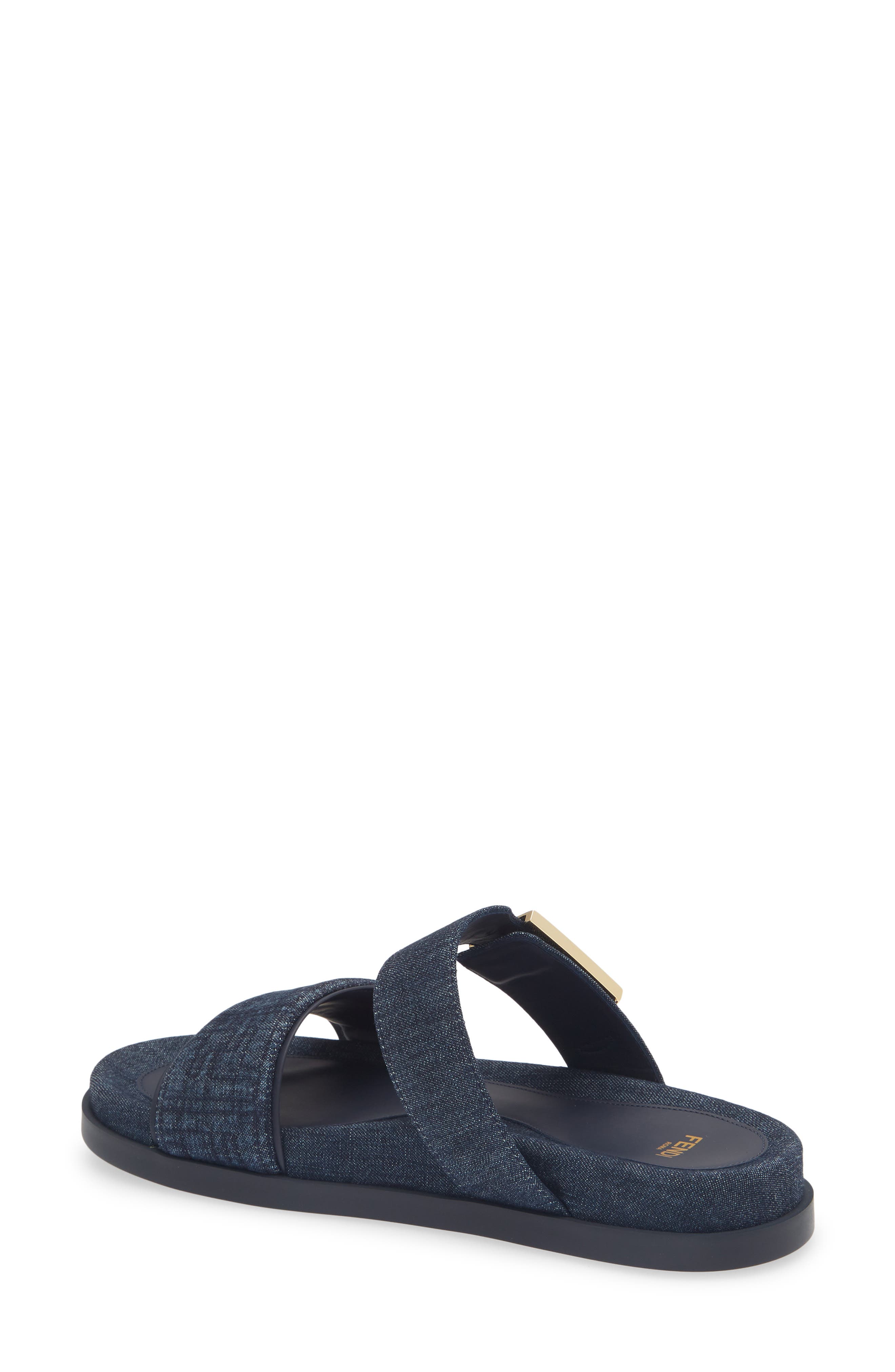 Fendi Feel Footbed Slide Sandal, Alternate, color, Blue