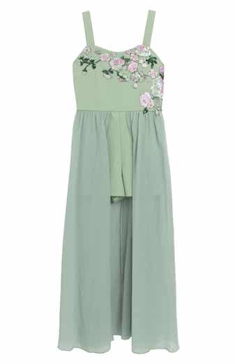 Speechless Kids' Floral Appliqué Skirted Romper