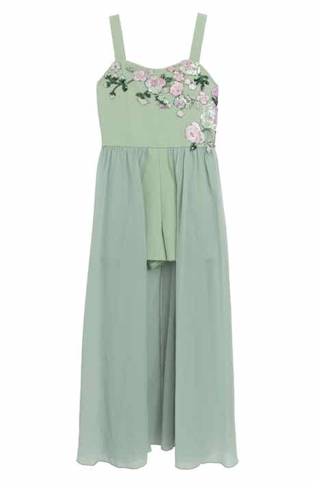 Speechless Kids' Floral Appliqué Skirted Romper