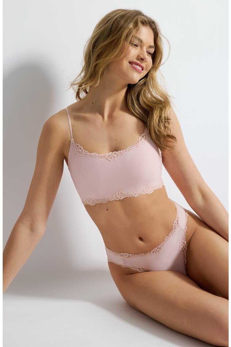 Future Foundation Lace Trim Bralette, Alternate, color, ROSE SMOKE