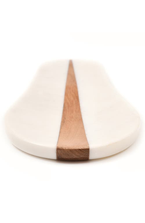 Verve Culture Marble And Wood Spoon Rest In Neutral