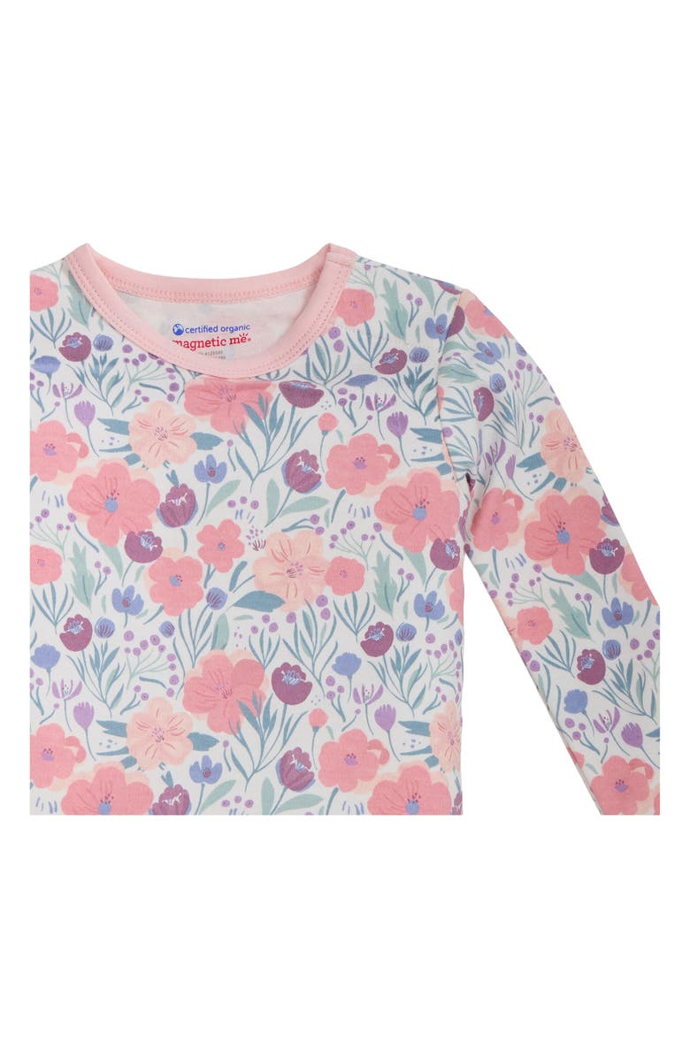Magnetic Me Kids' Whistledon Floral Print Two-Piece Fitted Pajamas, Alternate, color,