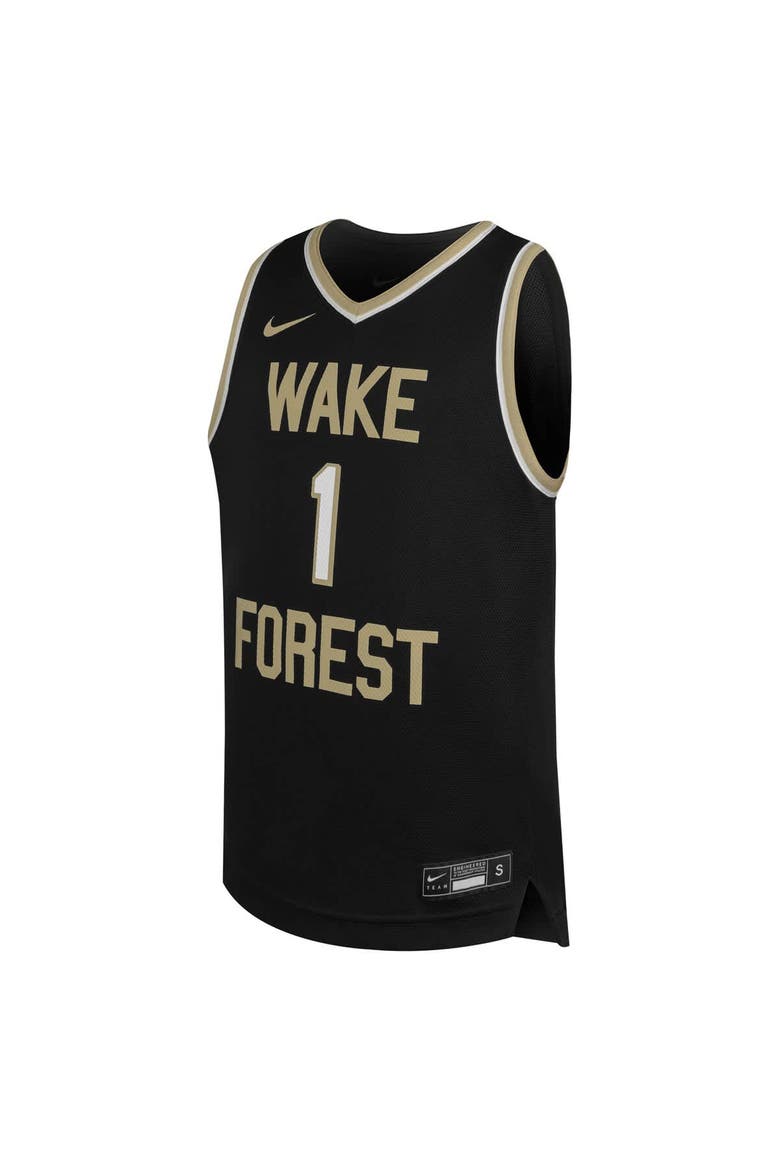 Youth Nike #1 Black Wake Forest Demon Deacons Replica Basketball Jersey, Alternate, color, Black