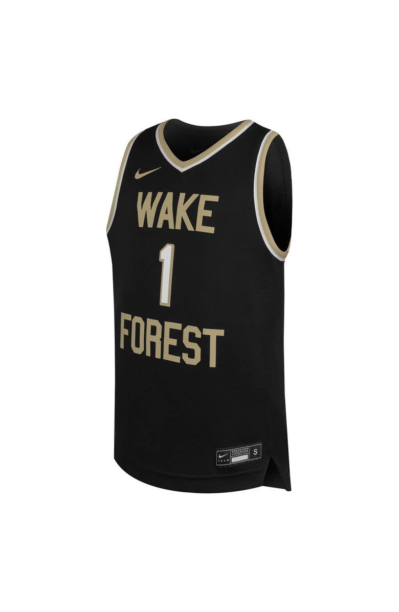 Nike Youth Nike #1 Black Wake Forest Demon Deacons Replica Basketball Jersey, Alternate, color, Black