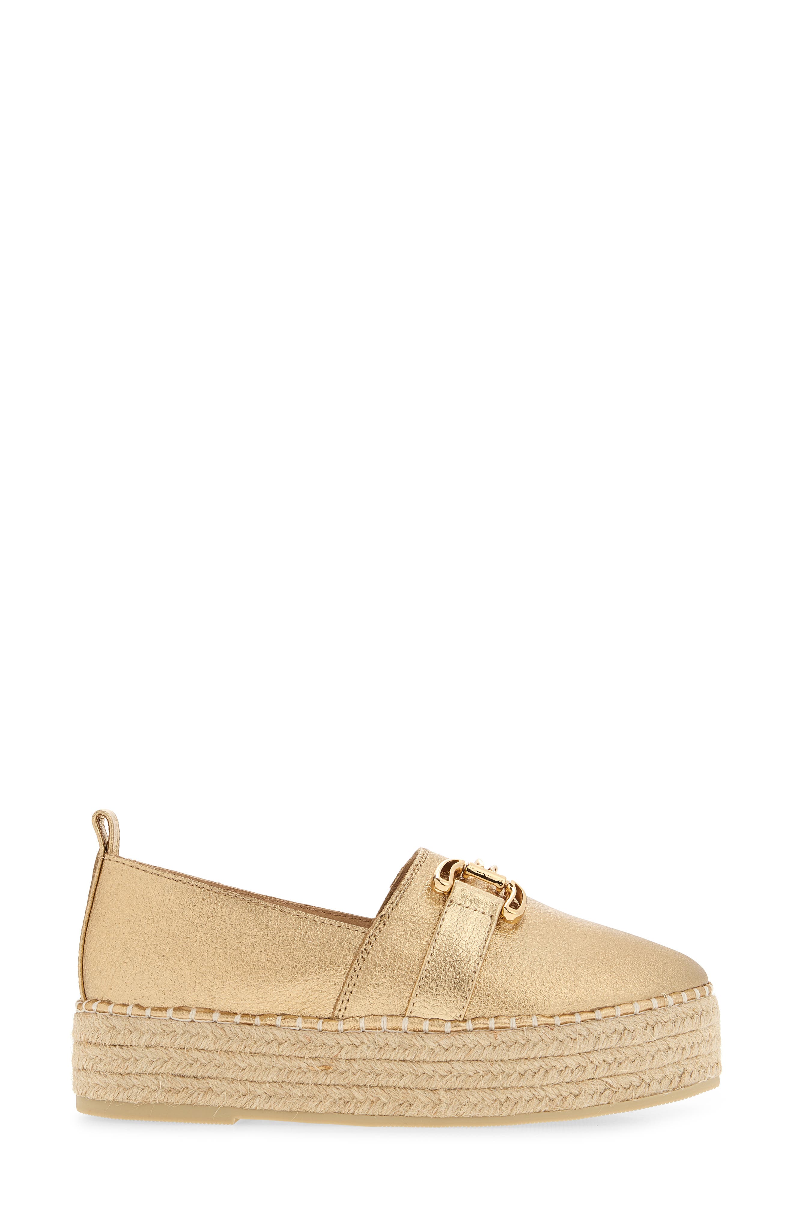 Nabi Platform Espadrille, Alternate, color, GOLD LEATHER