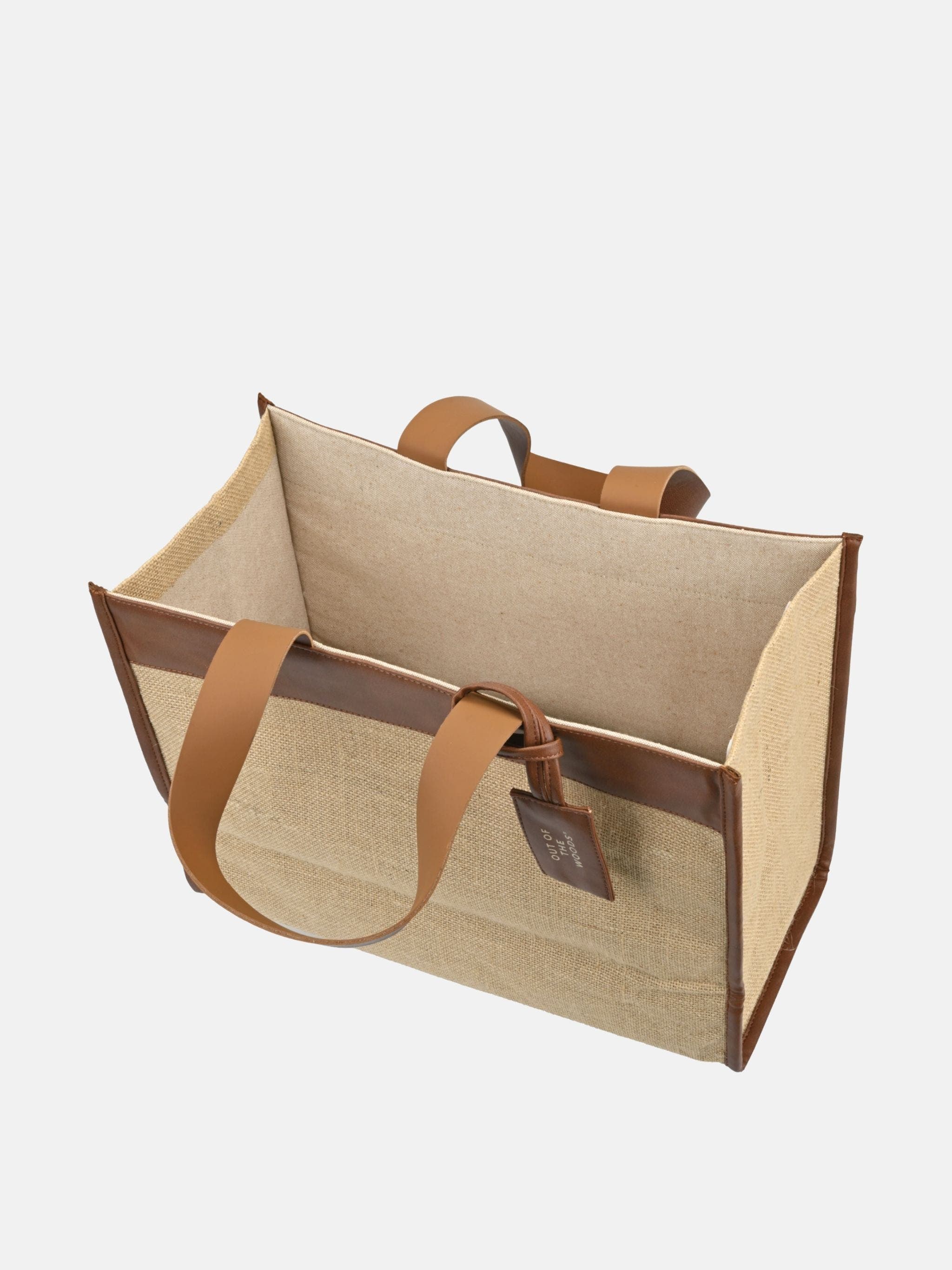Jute Trim Box Tote, Alternate, color, Sahara