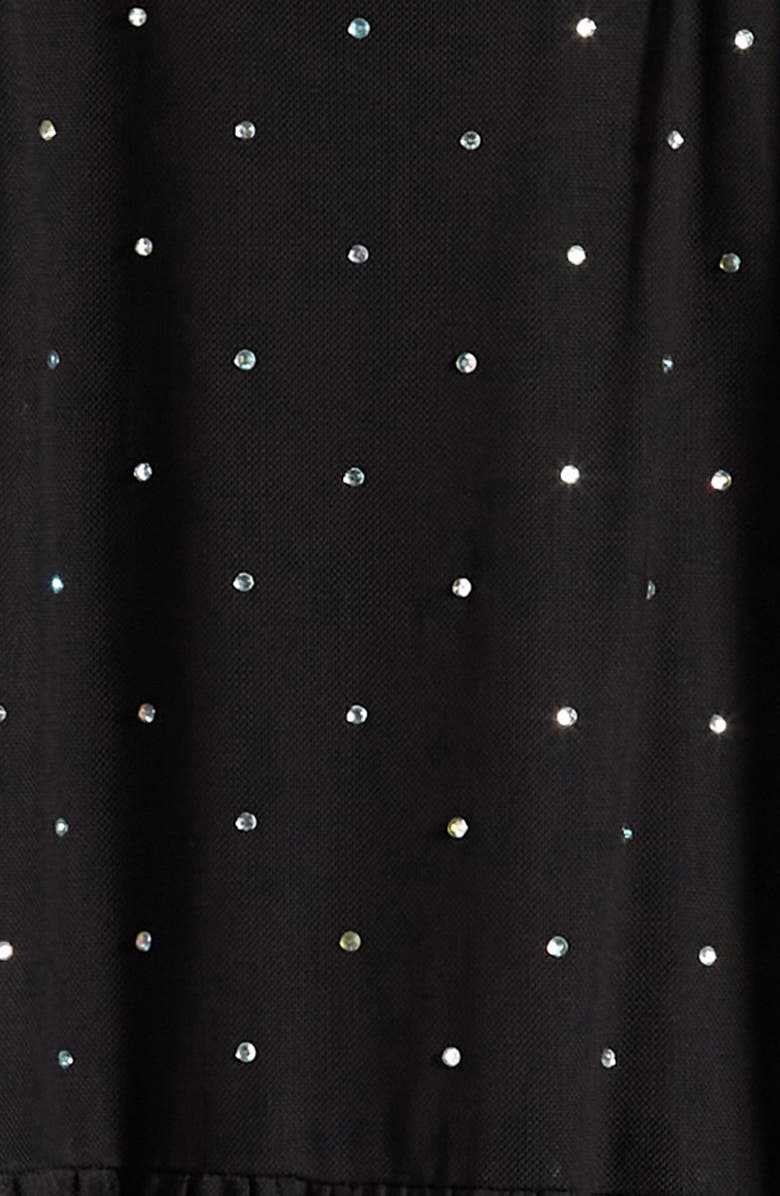 Ava & Yelly Kids' Rhinestone Long Sleeve Tulle Trapeze Dress, Alternate, color,