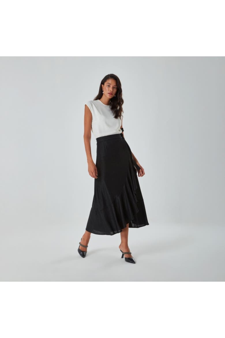 Ruffle Skirt - Black, Alternate, color, Black
