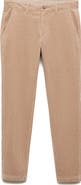MANGO Slim Fit Straight Leg Corduroy Pants