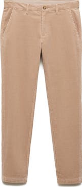MANGO Slim Fit Straight Leg Corduroy Pants
