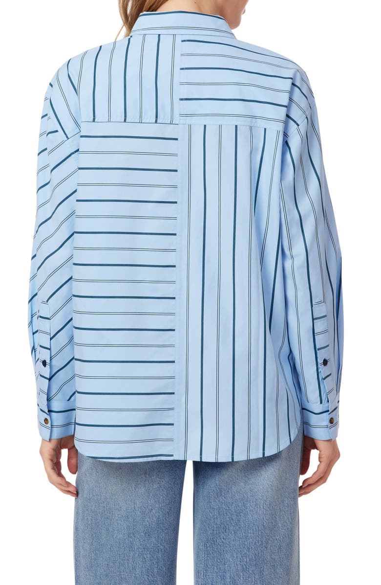 Scotch & Soda Oversize Button-Up Shirt, Alternate, color, Cerulean Multi Pinstripe