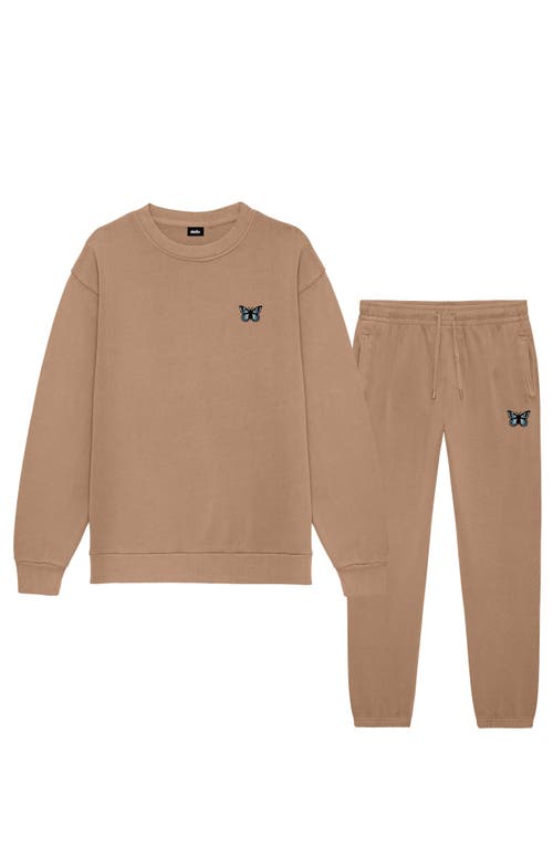 Dalix Butterfly Midweight Fleece Crewneck Sweatsuit