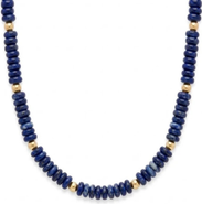 CUFFED BY NANO Lapis Lazuli and 14k Gold Filled Beaded Necklace