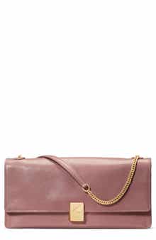 deco glazed leather convertible chain shoulder bag