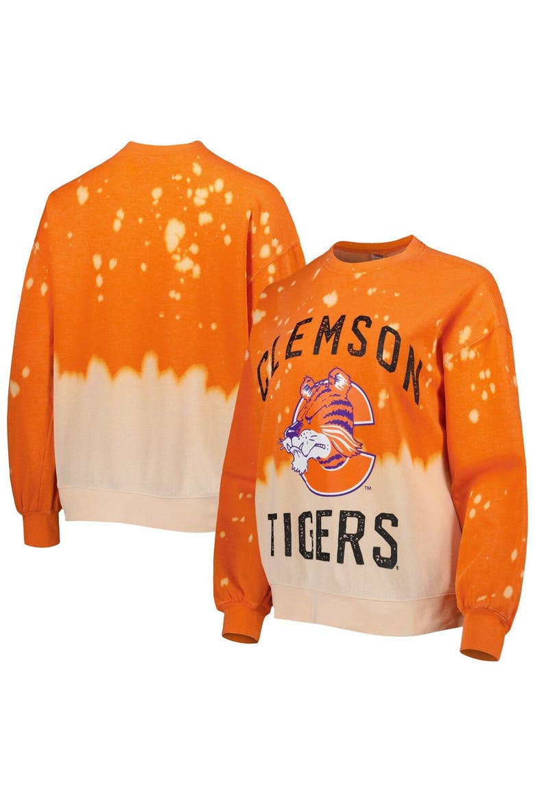 Women's Gameday Couture Orange Clemson Tigers Twice As Nice Faded Dip-Dye Pullover Long Sleeve Top, Main, color, Orange
