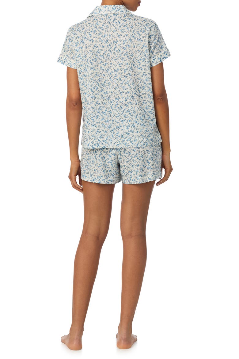 Print Short Sleeve Pajamas, Alternate, color, IVORY BLUE