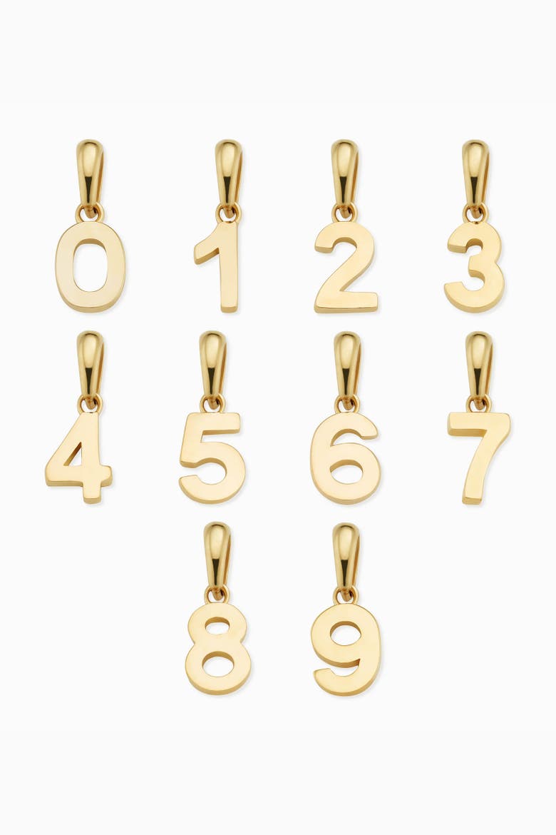 14K Gold My Number Pendant Charm, Alternate, color, Number 3
