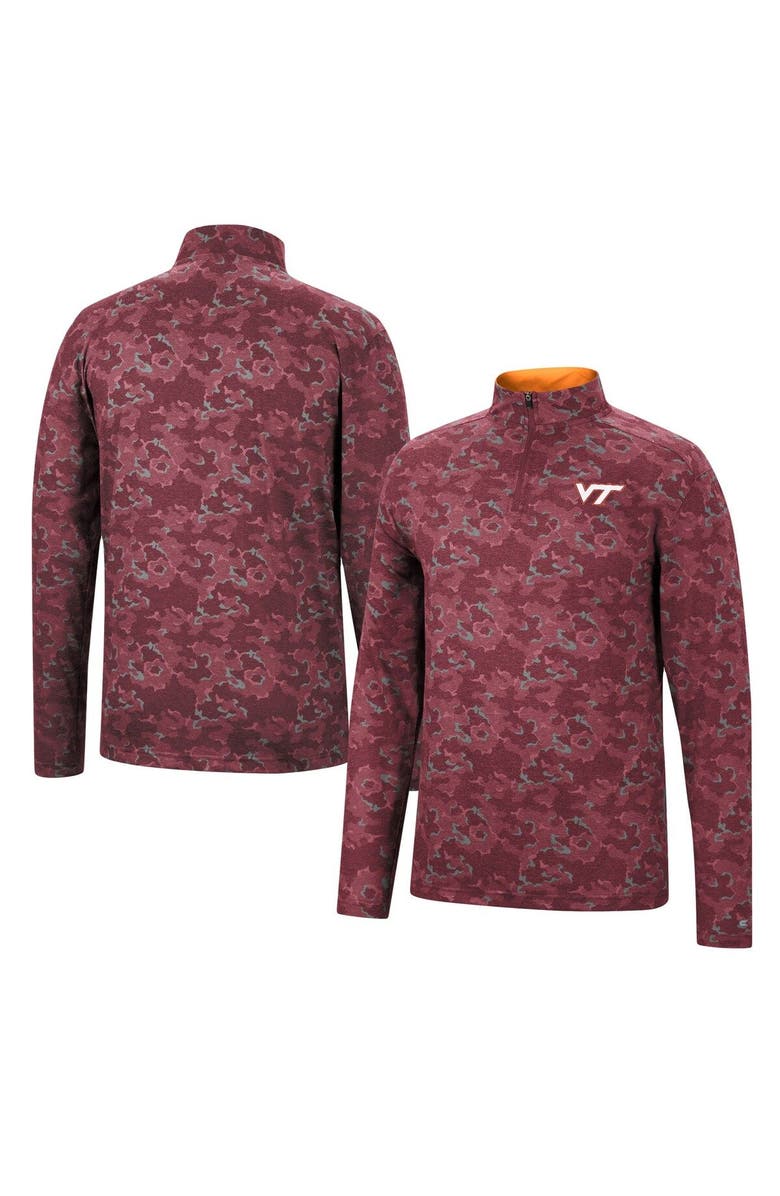 COLOSSEUM Men's Colosseum Maroon Virginia Tech Hokies Tivo Quarter-Zip Jacket, Main, color,