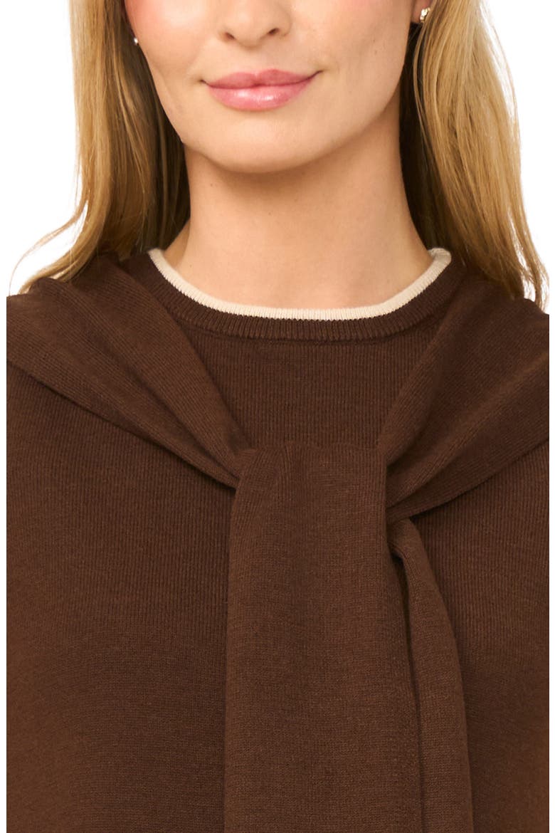 Front Tie Sleeveless Sweater, Alternate, color, SWEET BROWN