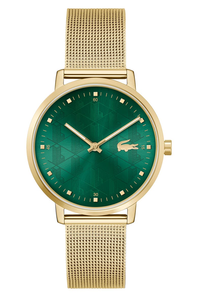Crocorigin Mesh Bracelet Watch, 35mm, Main, color, GREEN