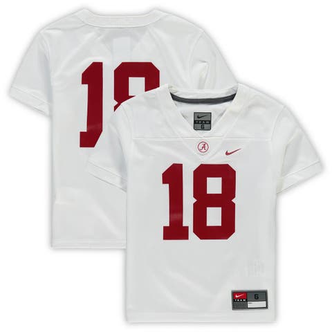 Preschool Nike #18 White Alabama Crimson Tide Untouchable Football Team Jersey