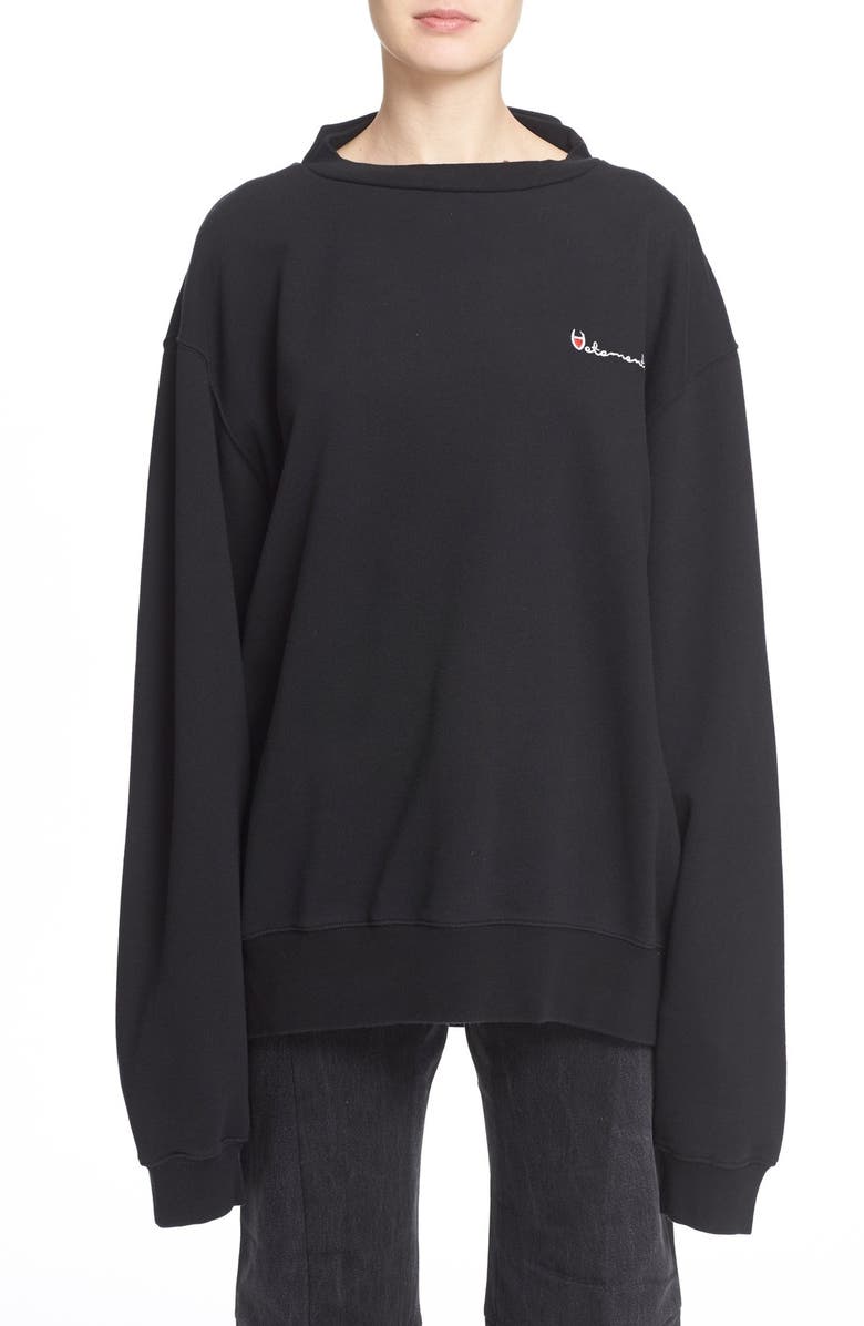VETEMENTS Reversible Double Crewneck Sweatshirt, Main, color, 