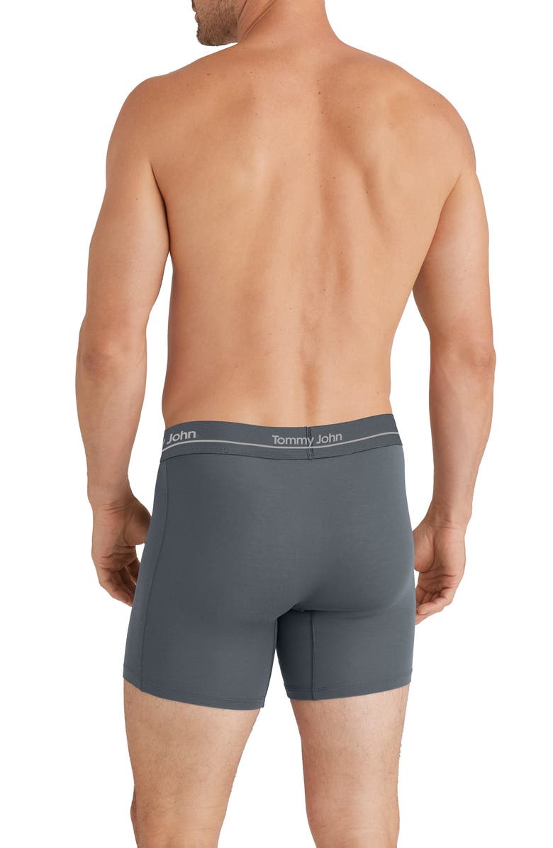 Tommy John 3-Pack Essential Luxe 6-Inch Boxer Briefs, Alternate, color, Black, Turbulence, Monument