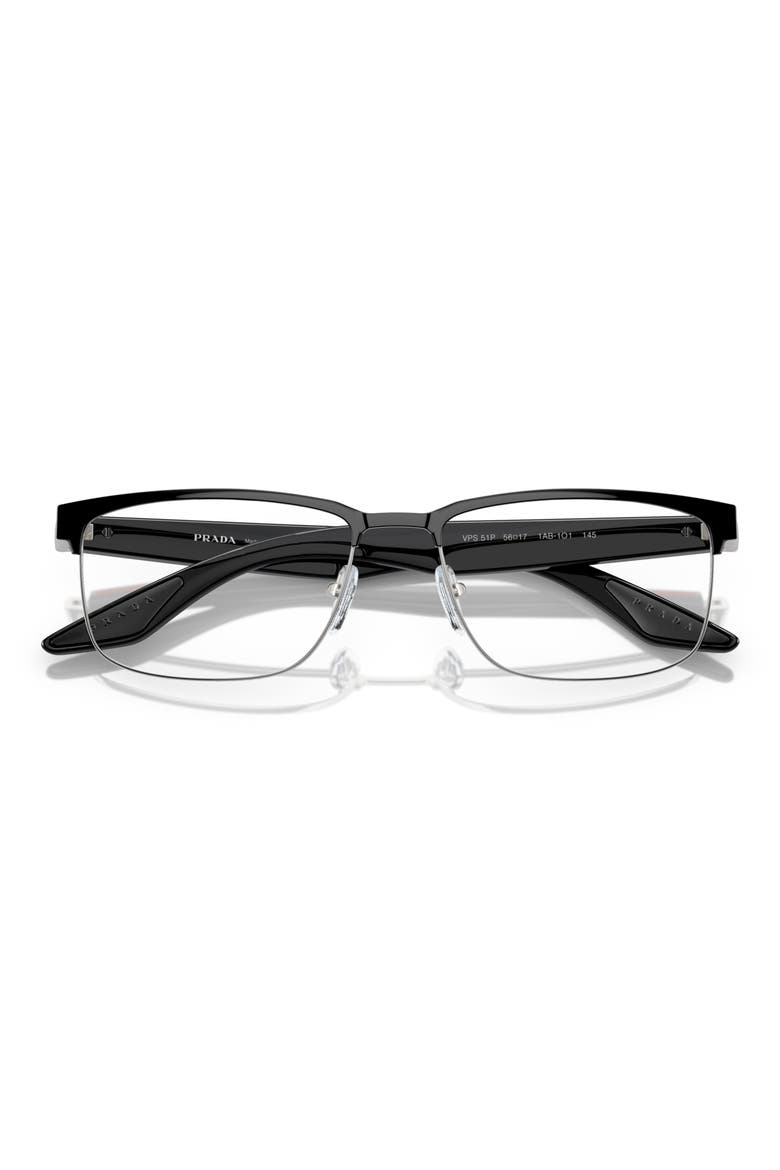 56mm Rectangular Optical Glasses, Alternate, color, BLACK