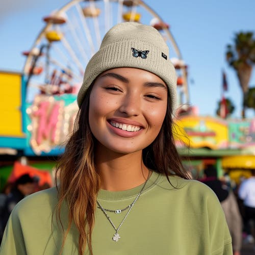 Dalix Butterfly Beanie In Black