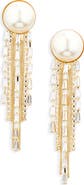 Tasha Faux Pearl & Crystal Fringe Drop Earrings