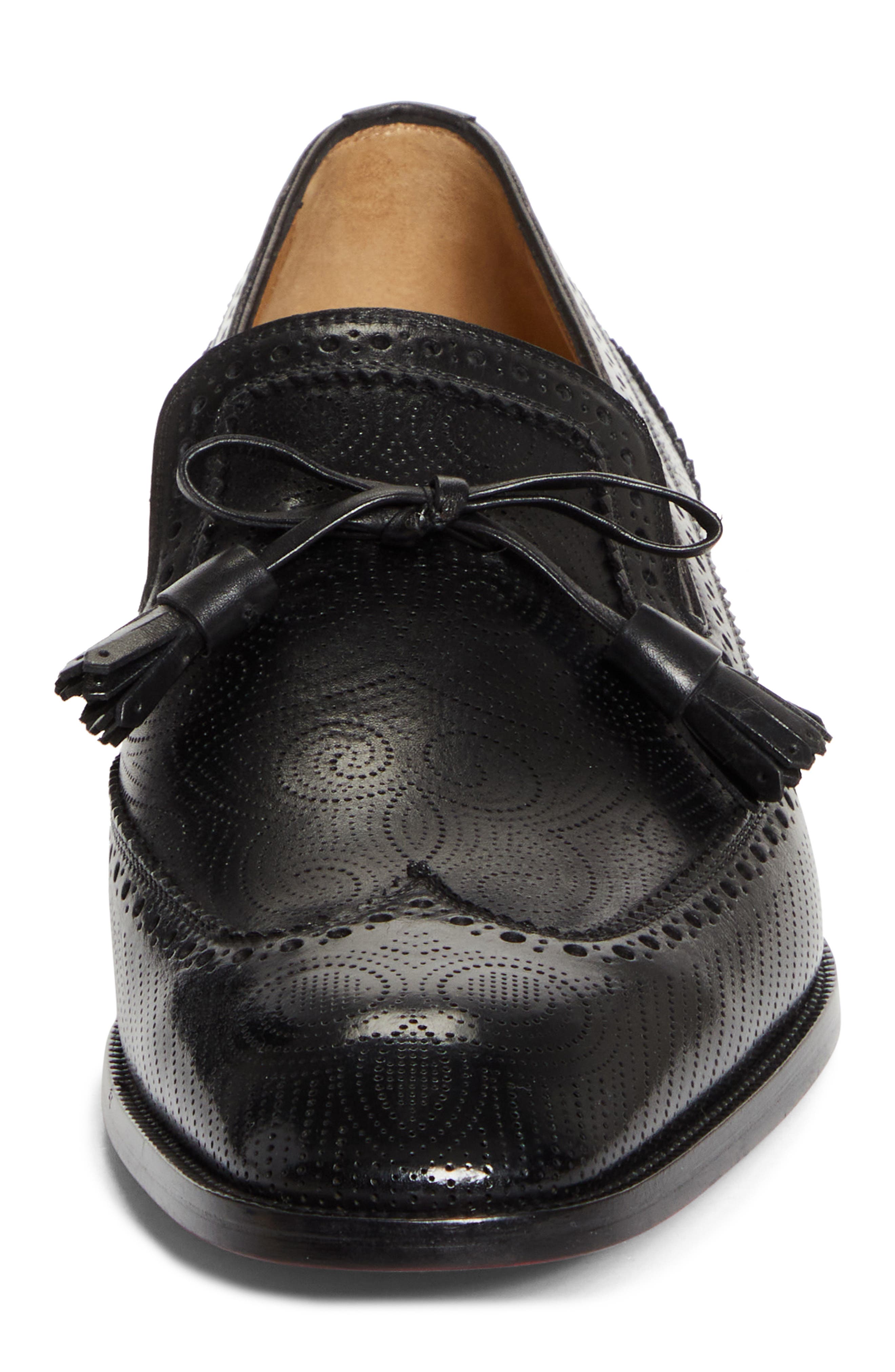 Christian Louboutin Grave Perforated Wingtip Venetian Loafer, Alternate, color, Black