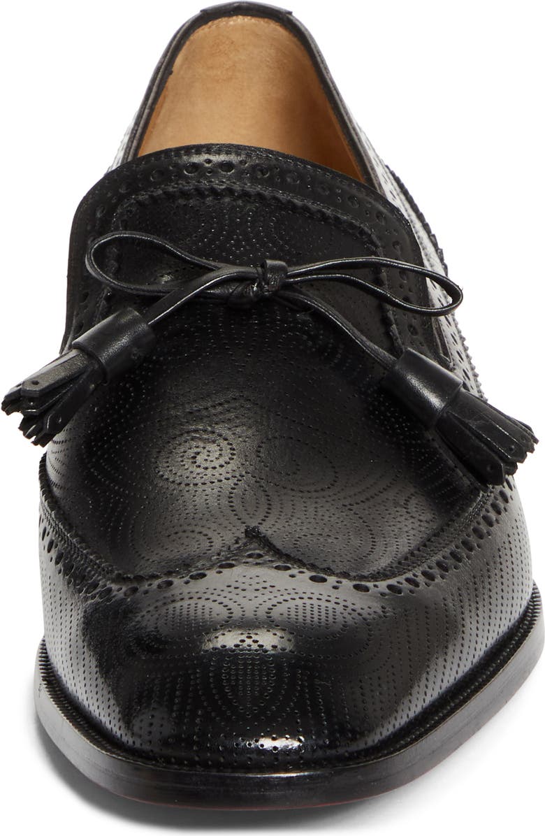 Christian Louboutin Grave Perforated Wingtip Venetian Loafer, Alternate, color, Black
