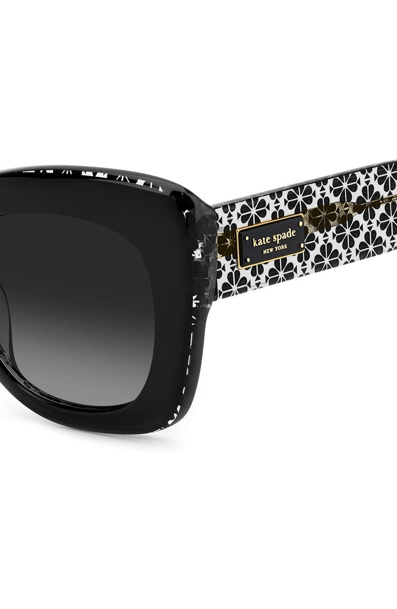 Kate Spade New York kalie 52mm gradient square sunglasses, Alternate, color, Black/ Dark Grey Sf