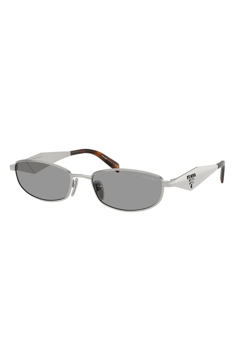 Prada 55mm Oval Sunglasses, Alternate, color, Silver / Grey