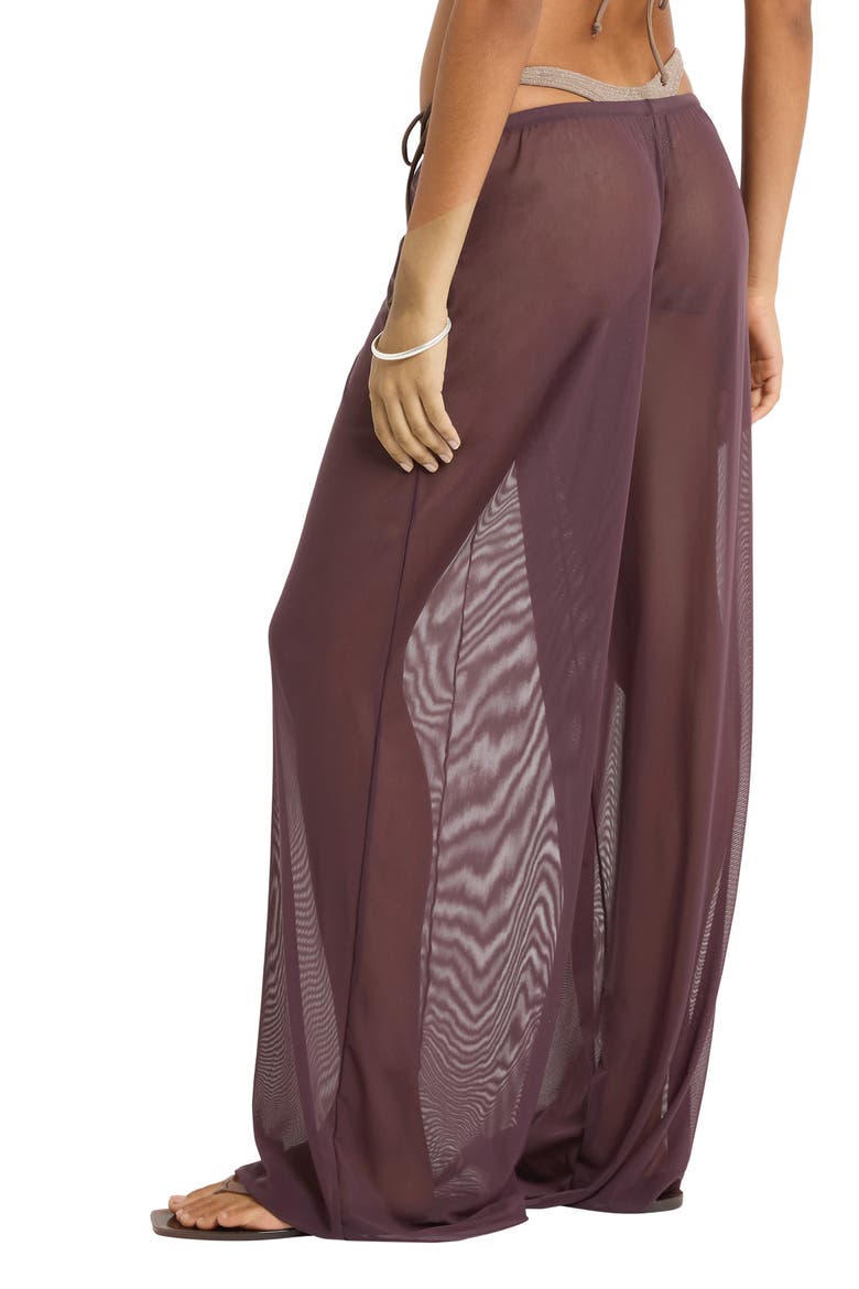 Riley Wide Leg Mesh Cover-Up Pants, Alternate, color, FIG