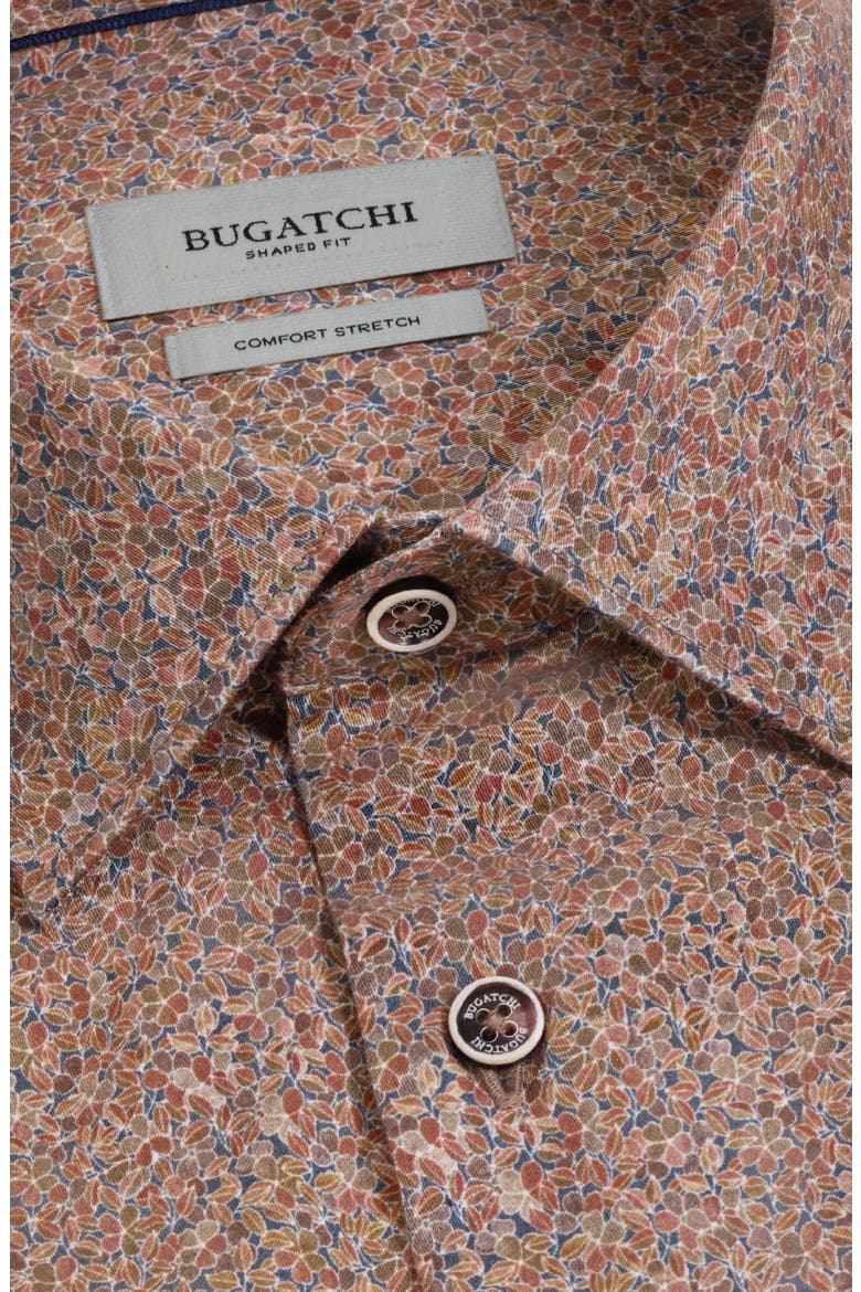 Julian Shaped Fit Long Sleeve Floral Button-Up Shirt, Alternate, color, SIENNA