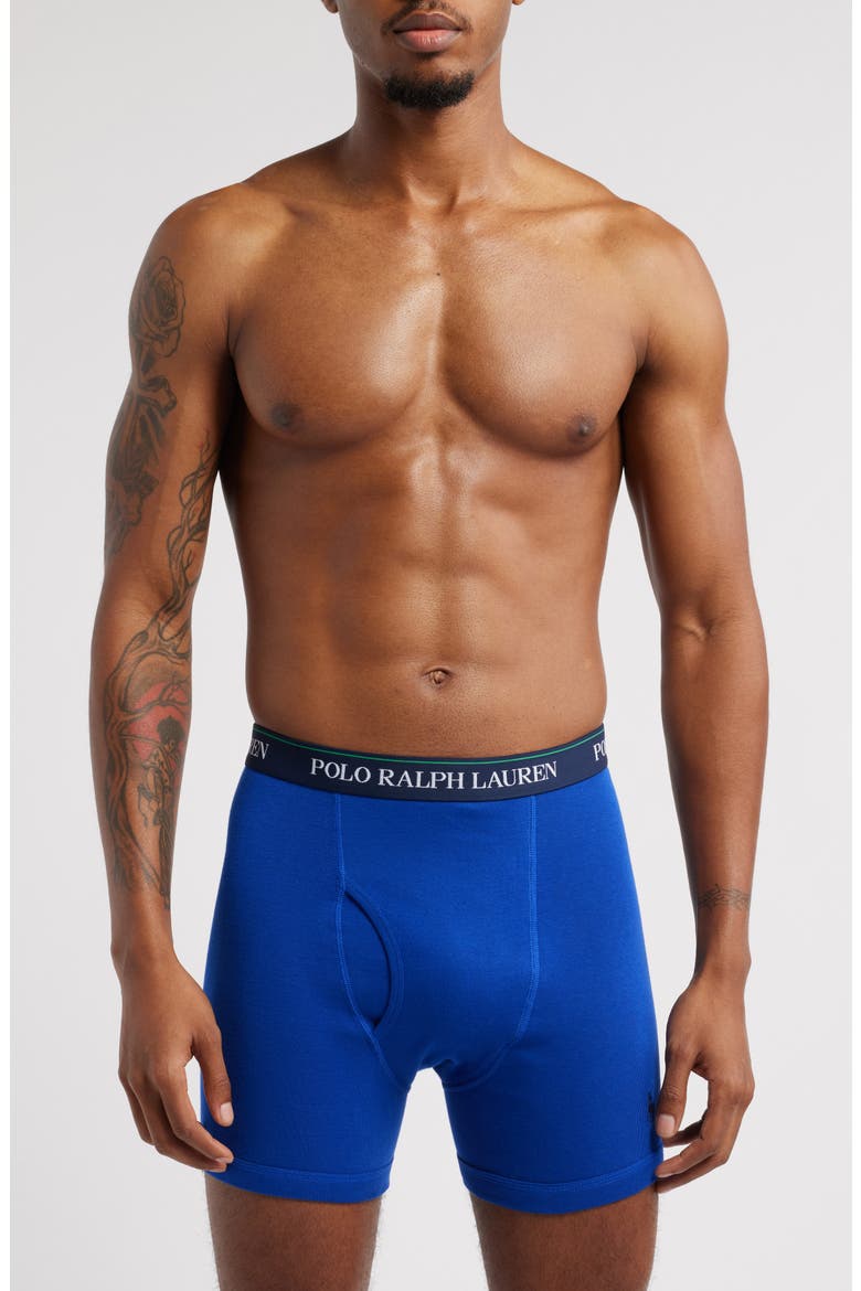 Classic Fit Performance Cotton Boxer Briefs, Main, color, BOY STRPE/BLRD GREEN/RGBY ROYL