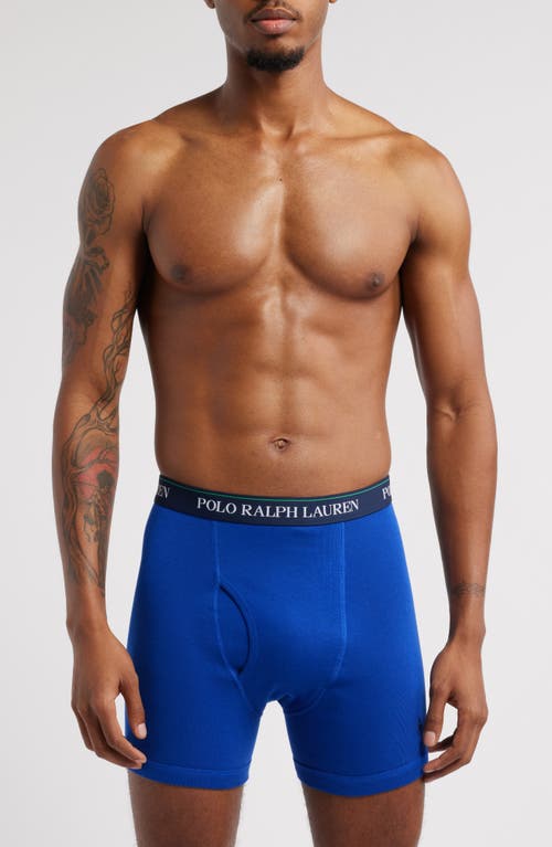 Polo Ralph Lauren Classic Fit Performance Cotton Boxer Briefs In Boy Strpe/blrd Green/rgby Royl