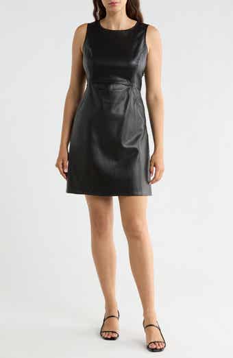 Faux Leather Shift Dress